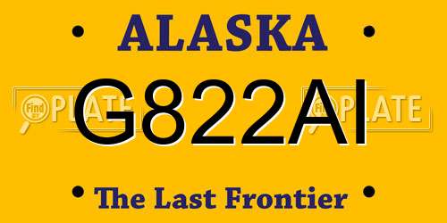 G822AI Alaska License Plate