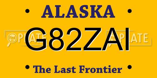 G82ZAI Alaska License Plate