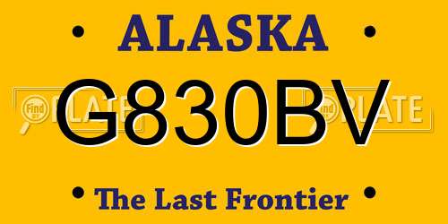 G830BV Alaska License Plate