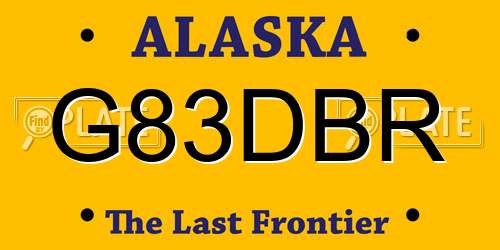 G83DBR Alaska License Plate