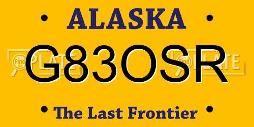 G83OSR Alaska License Plate