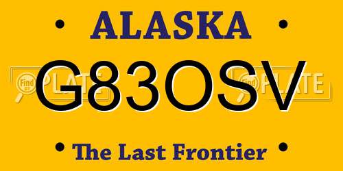 G83OSV Alaska License Plate