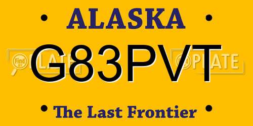 G83PVT Alaska License Plate