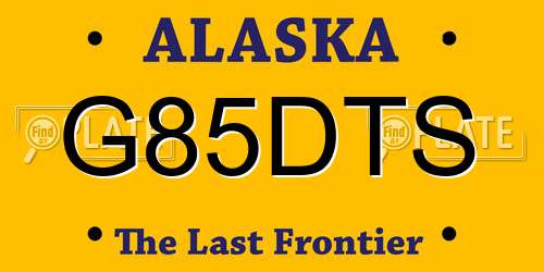 G85DTS Alaska License Plate