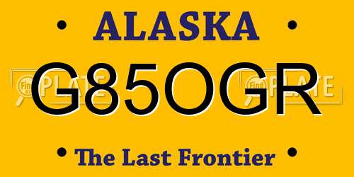 G85OGR Alaska License Plate