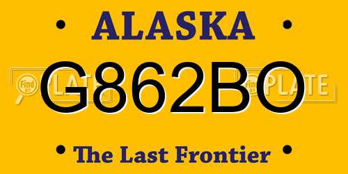 G862BO Alaska License Plate