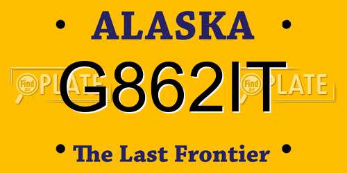 G862IT Alaska License Plate