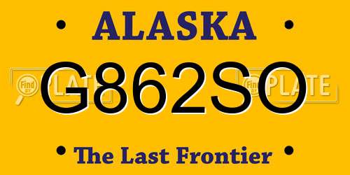 G862SO Alaska License Plate