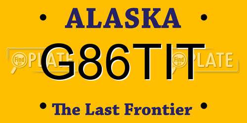 G86TIT Alaska License Plate