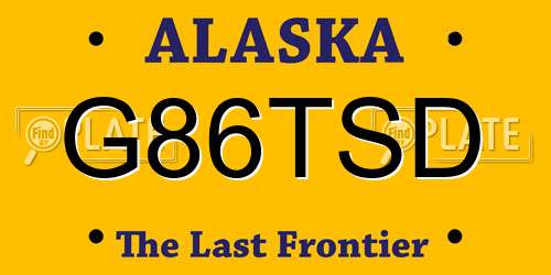G86TSD Alaska License Plate