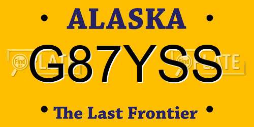 G87YSS Alaska License Plate
