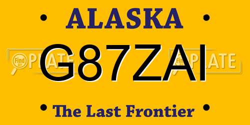 G87ZAI Alaska License Plate