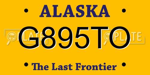G895TO Alaska License Plate