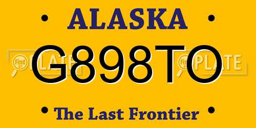 G898TO Alaska License Plate