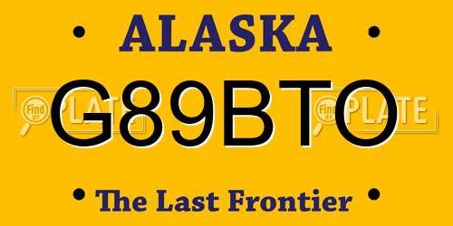 G89BTO Alaska License Plate