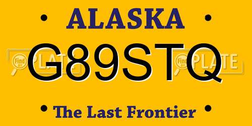 G89STQ Alaska License Plate