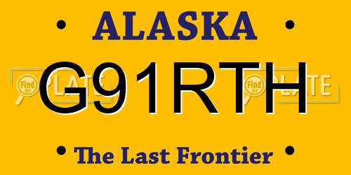 G91RTH Alaska License Plate