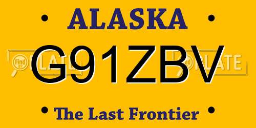 G91ZBV Alaska License Plate