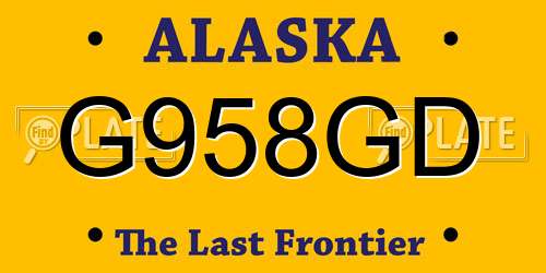 G958GD Alaska License Plate