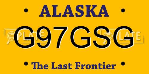 G97GSG Alaska License Plate