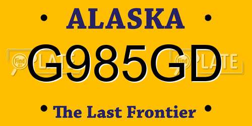 G985GD Alaska License Plate