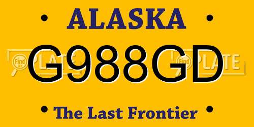 G988GD Alaska License Plate