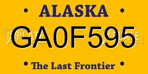 GA0F595 Alaska License Plate
