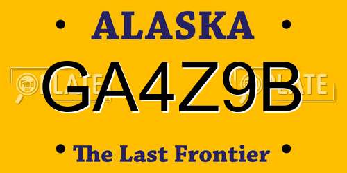 GA4Z9B Alaska License Plate