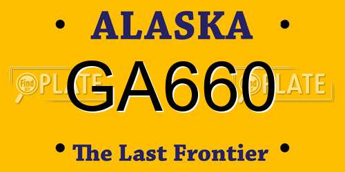 GA660 Alaska License Plate