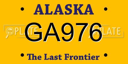 GA976 Alaska License Plate
