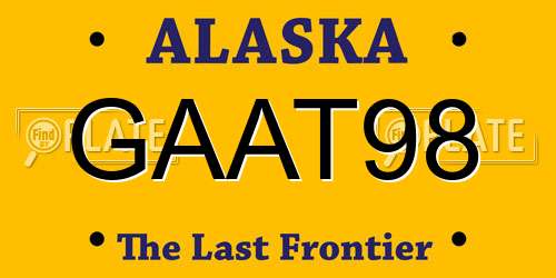 GAAT98 Alaska License Plate