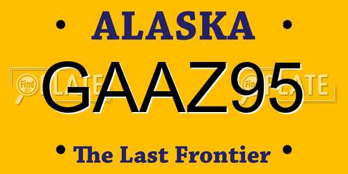 GAAZ95 Alaska License Plate