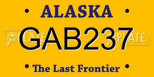 GAB237 Alaska License Plate