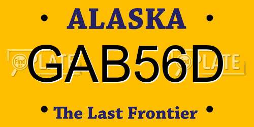 GAB56D Alaska License Plate
