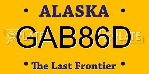 GAB86D Alaska License Plate