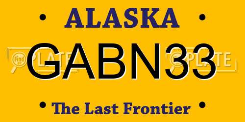 GABN33 Alaska License Plate