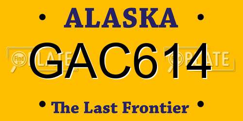 GAC614 Alaska License Plate