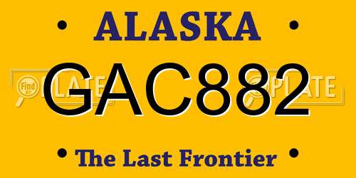 GAC882 Alaska License Plate