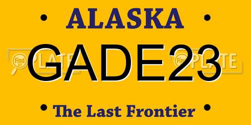 GADE23 Alaska License Plate