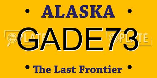 GADE73 Alaska License Plate