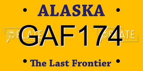 GAF174 Alaska License Plate