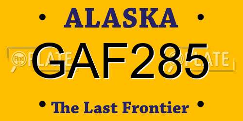 GAF285 Alaska License Plate