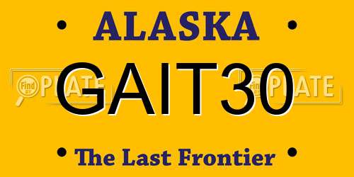 GAIT30 Alaska License Plate