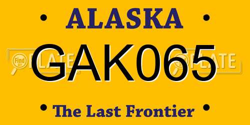 GAK065 Alaska License Plate