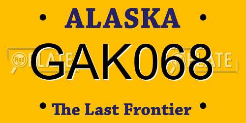 GAK068 Alaska License Plate