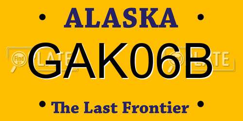 GAK06B Alaska License Plate
