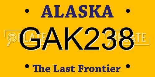 GAK238 Alaska License Plate