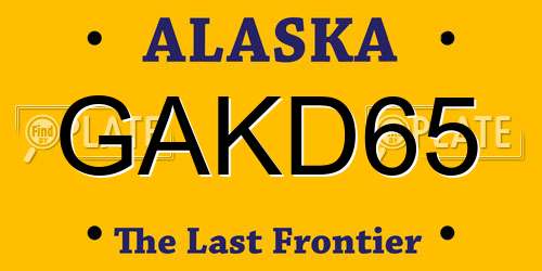 GAKD65 Alaska License Plate