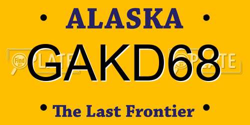 GAKD68 Alaska License Plate
