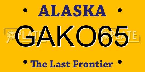 GAKO65 Alaska License Plate